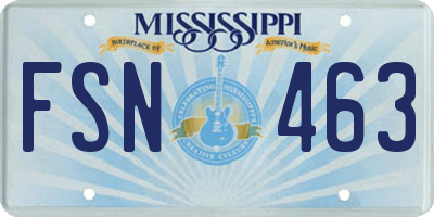 MS license plate FSN463