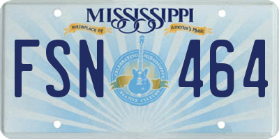MS license plate FSN464