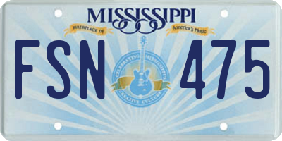 MS license plate FSN475