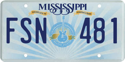 MS license plate FSN481