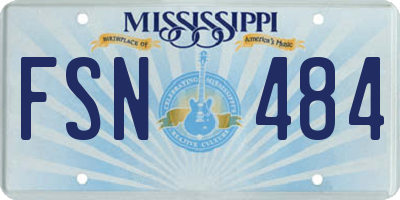 MS license plate FSN484