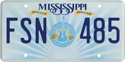 MS license plate FSN485