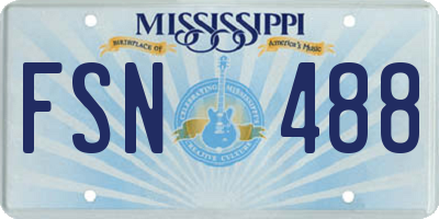 MS license plate FSN488