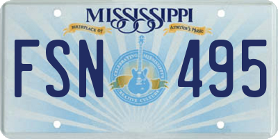 MS license plate FSN495