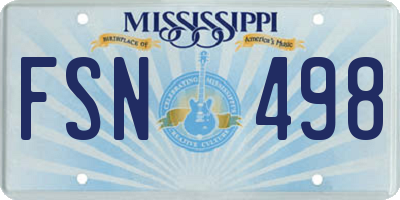 MS license plate FSN498