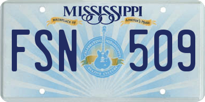 MS license plate FSN509
