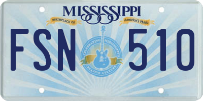 MS license plate FSN510