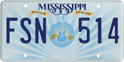 MS license plate FSN514