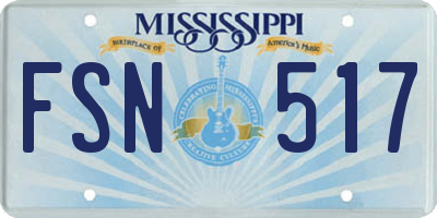MS license plate FSN517