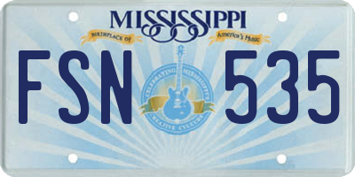 MS license plate FSN535