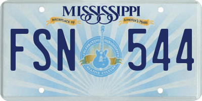 MS license plate FSN544
