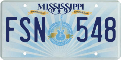 MS license plate FSN548
