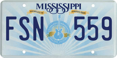 MS license plate FSN559