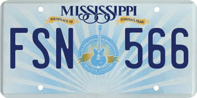 MS license plate FSN566