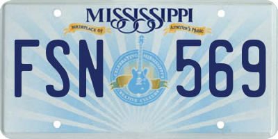 MS license plate FSN569