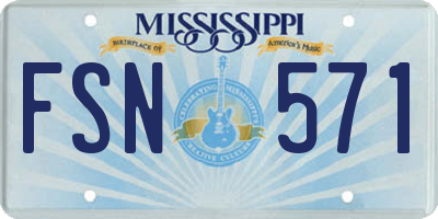 MS license plate FSN571