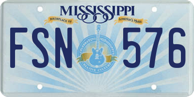 MS license plate FSN576