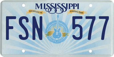 MS license plate FSN577