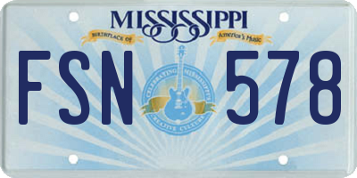 MS license plate FSN578