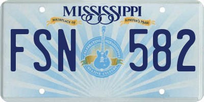 MS license plate FSN582