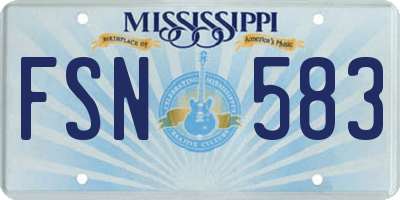 MS license plate FSN583