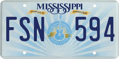 MS license plate FSN594