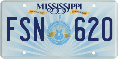 MS license plate FSN620