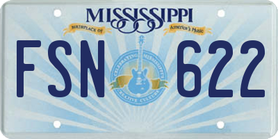 MS license plate FSN622