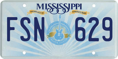 MS license plate FSN629