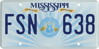MS license plate FSN638