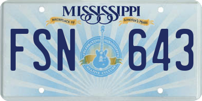 MS license plate FSN643