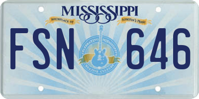 MS license plate FSN646