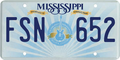 MS license plate FSN652