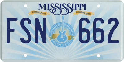 MS license plate FSN662