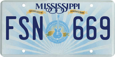 MS license plate FSN669