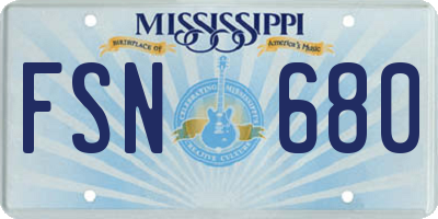 MS license plate FSN680