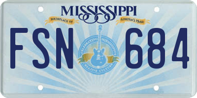 MS license plate FSN684