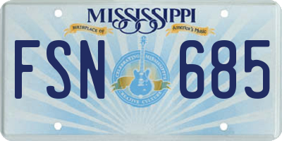 MS license plate FSN685