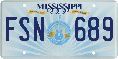 MS license plate FSN689