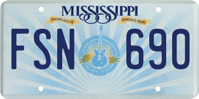 MS license plate FSN690