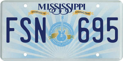 MS license plate FSN695