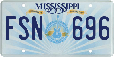 MS license plate FSN696