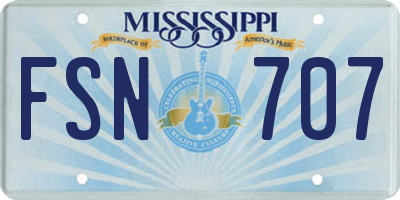 MS license plate FSN707