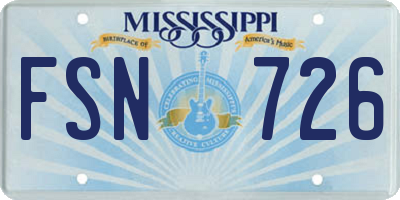 MS license plate FSN726