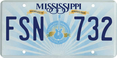MS license plate FSN732