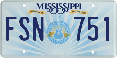 MS license plate FSN751