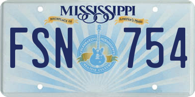 MS license plate FSN754