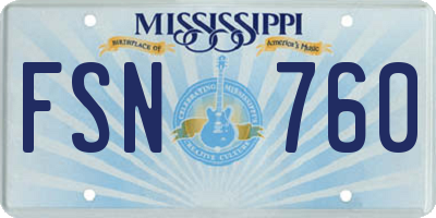 MS license plate FSN760