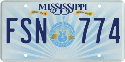 MS license plate FSN774