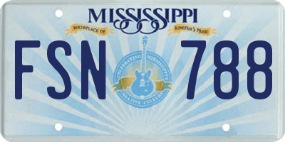 MS license plate FSN788